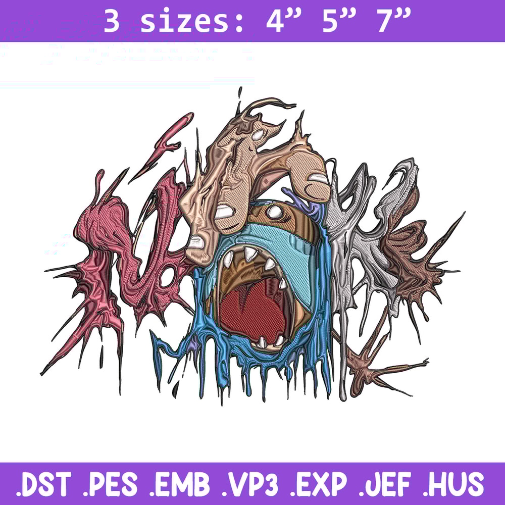 Horror logo Embroidery Design, Horror Embroidery, Embroidery File, Anime Embroidery, Anime shirt, Digital download.jpg