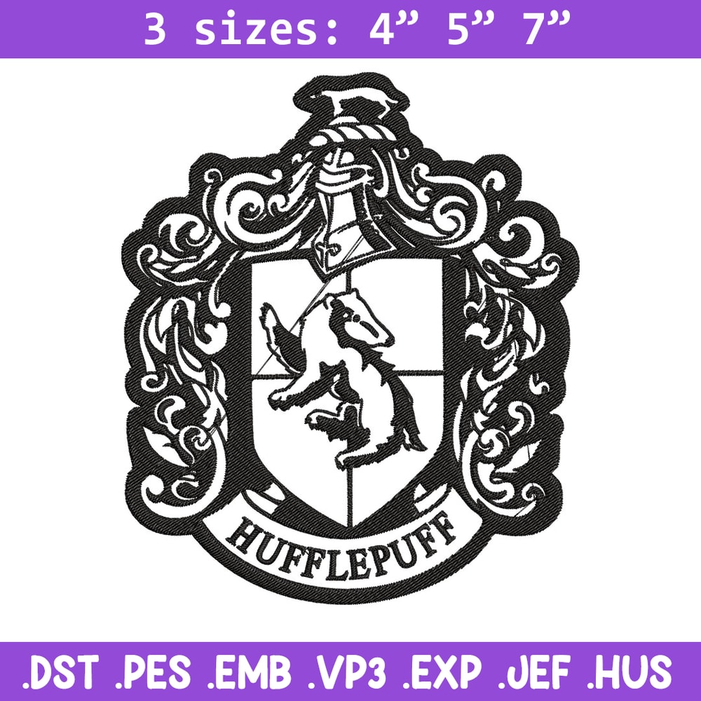 Hufflepuff Crest Embroidery Design, logo Embroidery, Embroidery File, logo shirt, Embroidery design, Digital download..jpg