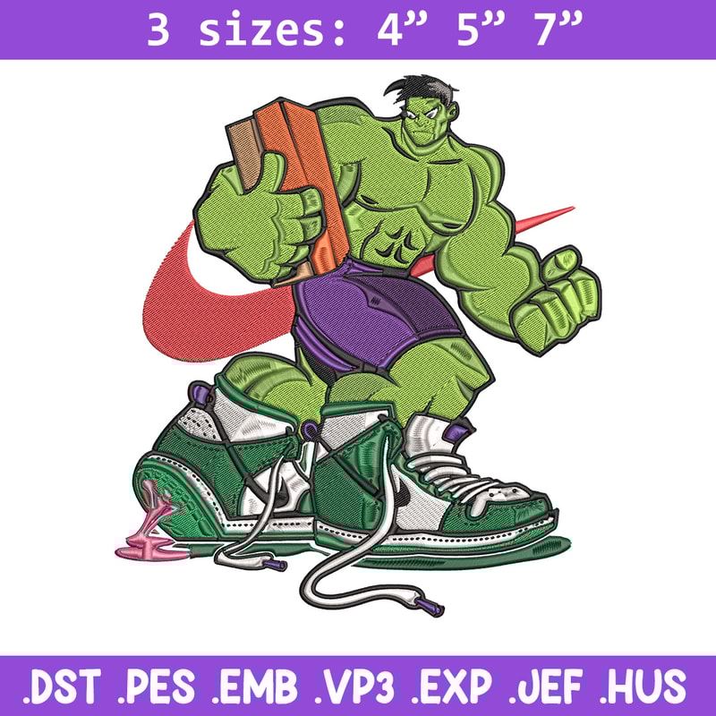 Hulk x nike Embroidery Design, Marvel Embroidery, Embroidery File, Nike Embroidery, Anime shirt, Digital download.jpg