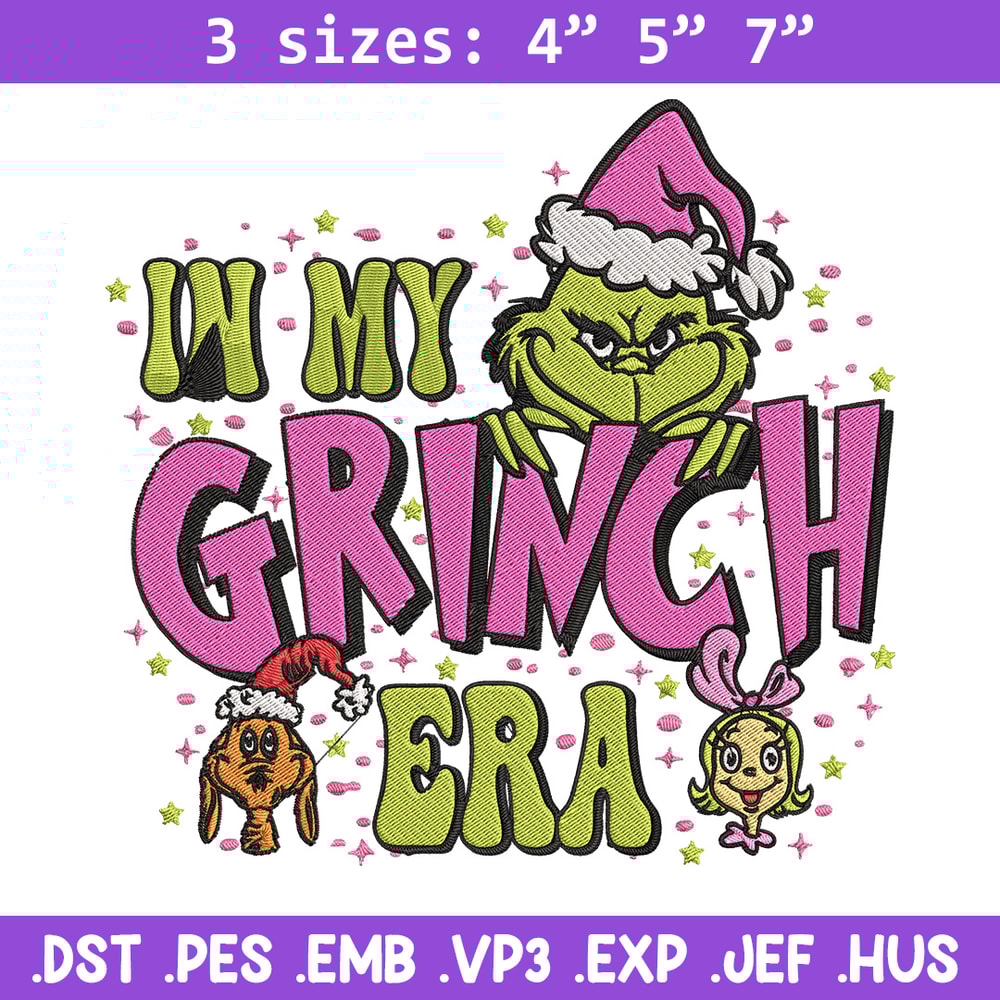 In my grinch Embroidery Design, Grinch Embroidery, Embroidery File, Chrismas Embroidery, Anime shirt, Digital download.jpg