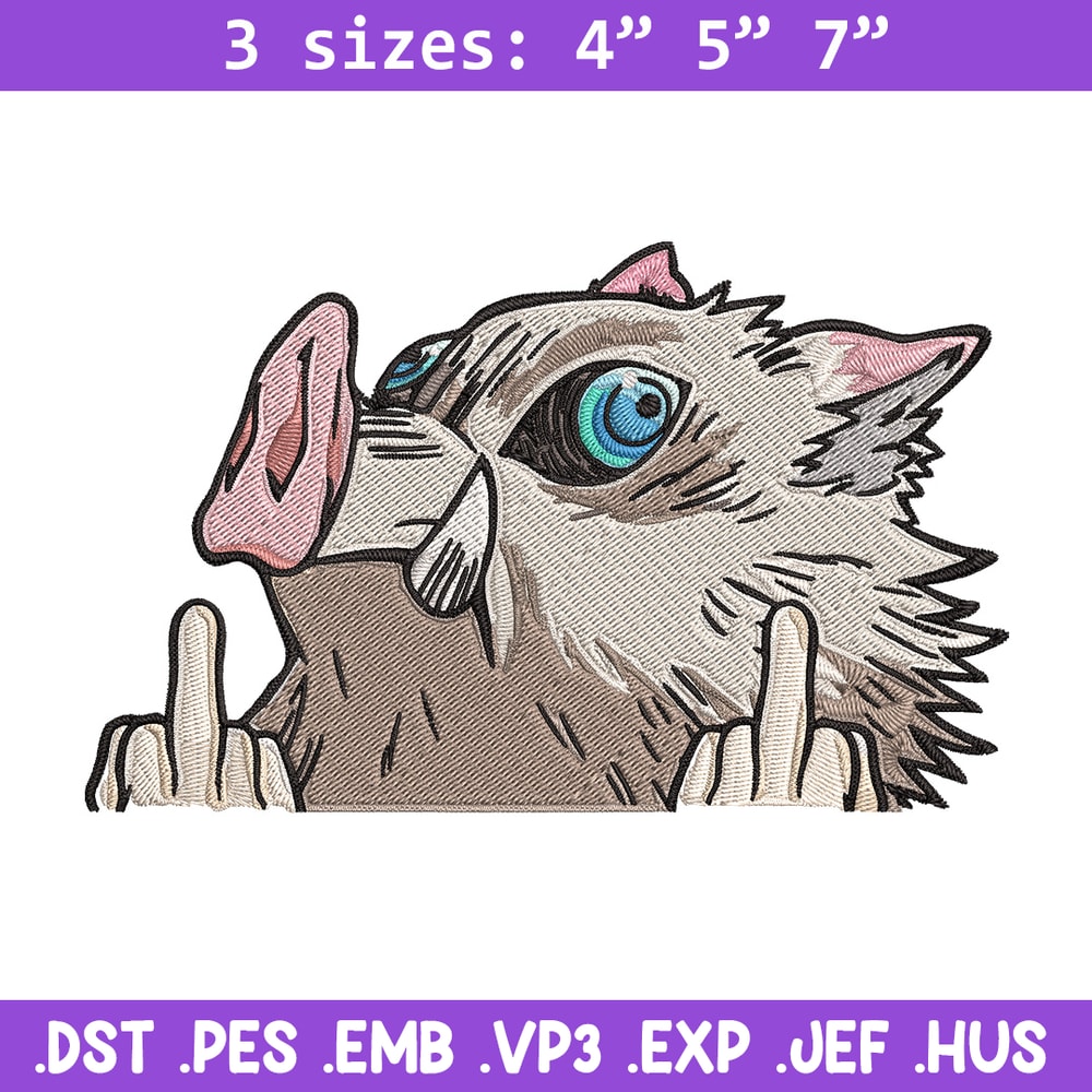 Inosuke Peeker Embroidery Design, Demon slayer Embroidery, Embroidery File, Anime Embroidery, Digital download.jpg