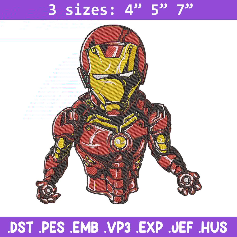 Iron man chibi Embroidery Design, Marvel Embroidery, Embroidery File, Anime Embroidery, Anime shirt, Digital download.jpg