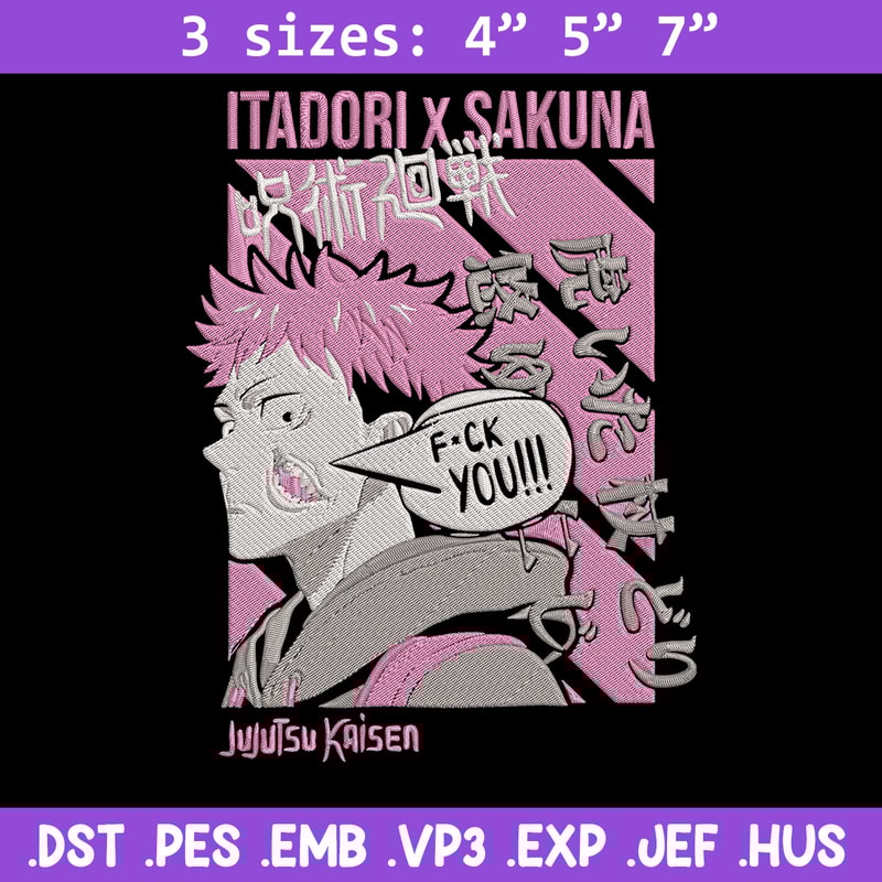 Itadori x Sukuna Embroidery Design, Jujutsu Embroidery, Embroidery File, Anime Embroidery, Anime shirt, Digital download.jpg