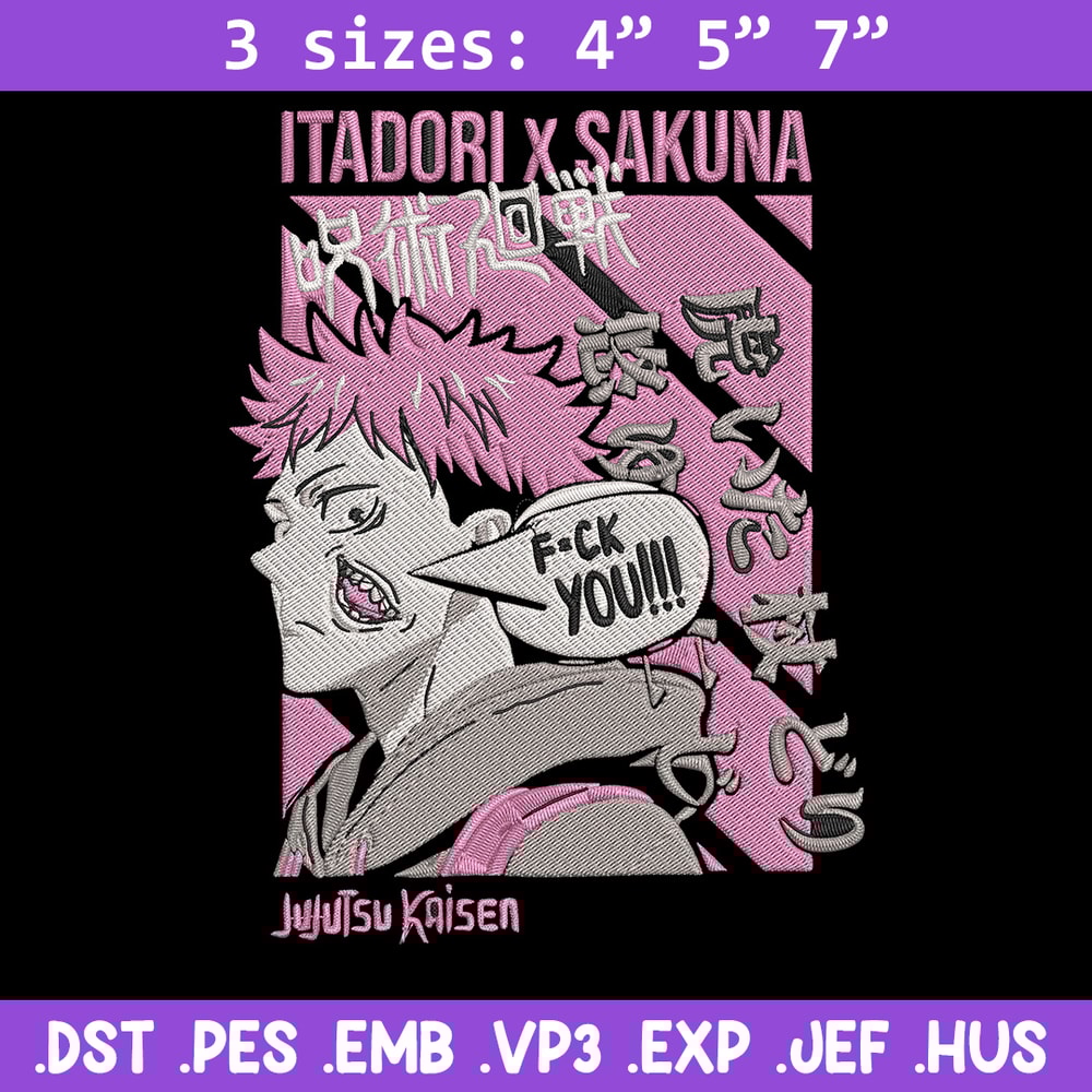 Itadori x sukuna Embroidery Design, Jujutsu Embroidery, Embroidery File, Anime Embroidery,Anime shirt, Digital download.jpg