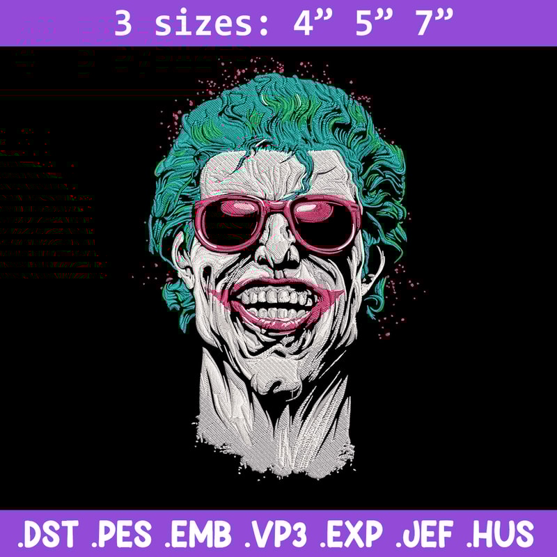 Jocker poster Embroidery Design, DC comics Embroidery, Embroidery File, Anime Embroidery, Anime shirt, Digital download.jpg