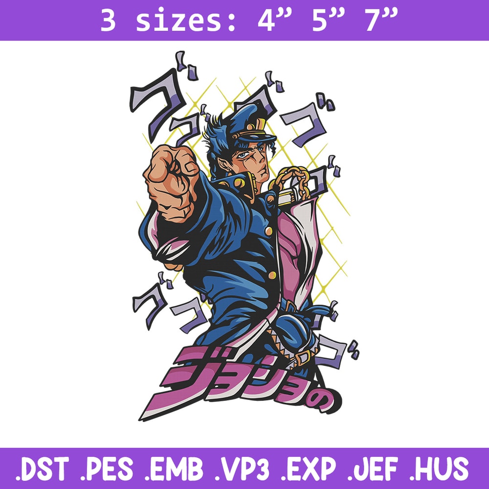 Jotaro meme Embroidery Design, Jojo Embroidery, Embroidery File, Anime Embroidery, Anime shirt, Digital download.jpg