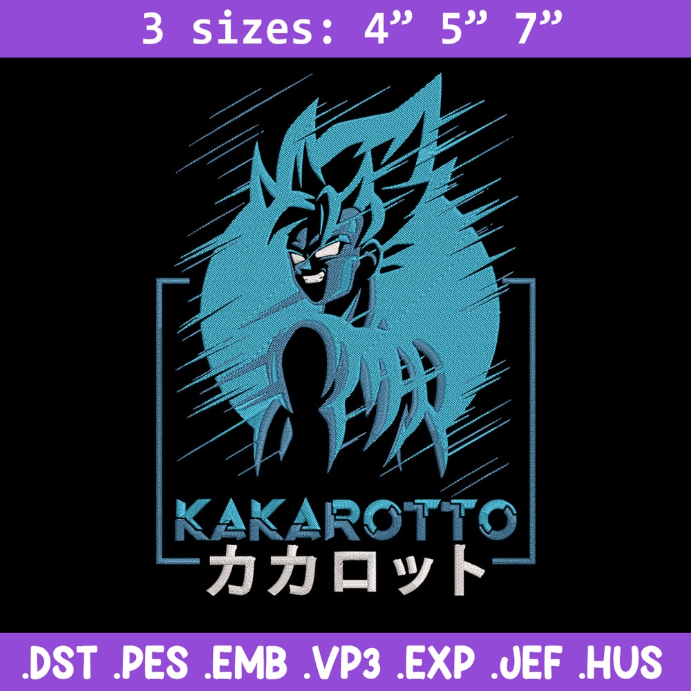 Kakarotto Embroidery Design, Dragonball Embroidery, Embroidery File, Anime Embroidery, Anime shirt, Digital download.jpg