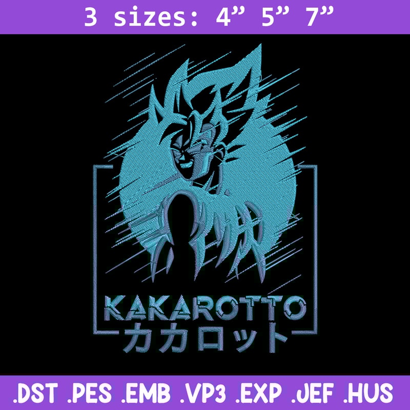 Kakarotto Embroidery Design, Dragonball Embroidery, Embroidery File, Anime Embroidery, Anime shirt,Digital download..jpg