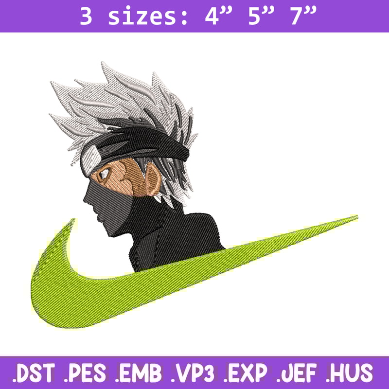 Kakashi Nike embroidery design, Naruto embroidery, nike design, anime design, anime shirt, Digital download.jpg