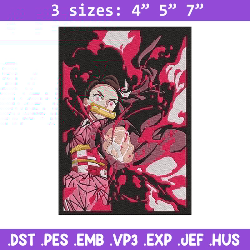 Kamado nezuko poster Embroidery Design, Demon slayer Embroidery, Embroidery File, Anime Embroidery, Digital download.jpg
