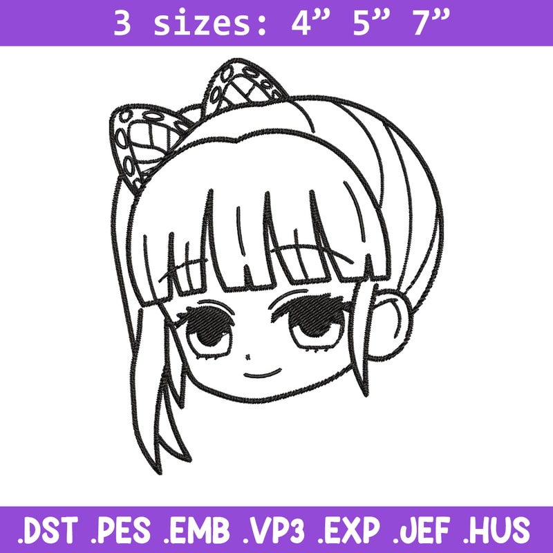 Kanao face Embroidery Design, Demon slayer Embroidery, Embroidery File, Anime Embroidery, Digital download.jpg