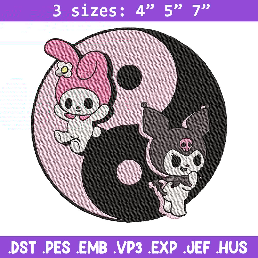 Kawaii Kuromi Embroidery Design, Hello kitty Embroidery, Embroidery File,Anime Embroidery, Anime shirt, Digital download.jpg