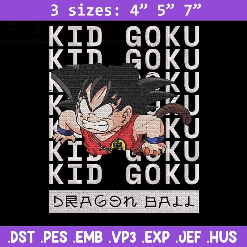 Kid goku Embroidery Design, Dragonball Embroidery, Embroidery File, Anime Embroidery, Anime shirt, Digital download.jpg