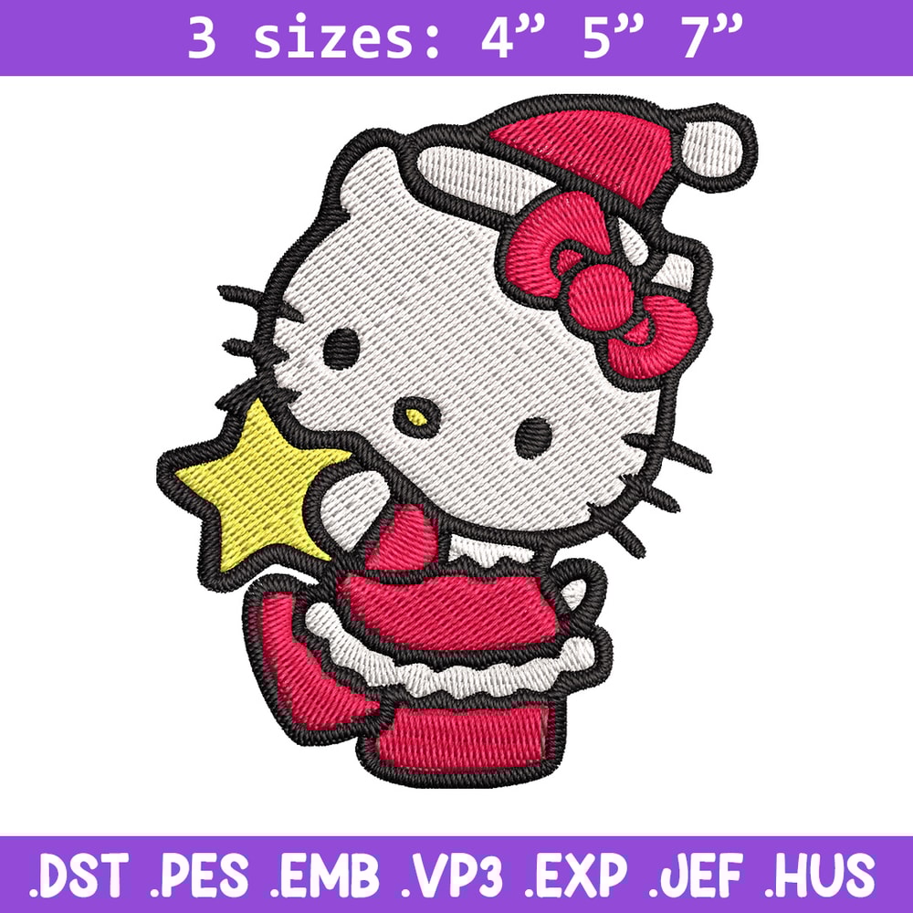 Kitty chrismas Embroidery Design, Kitty Embroidery, Embroidery File, Chrismas Embroidery,Anime shirt, Digital download..jpg