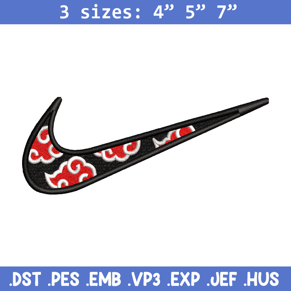 Akatsuki Nike embroidery design, Naruto embroidery, Nike design, anime design, anime shirt, Digital download.jpg