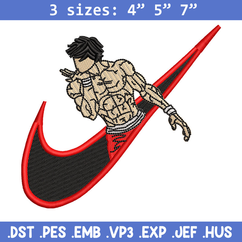 Baki x nike embroidery design, Baki embroidery, Nike design, Embroidery shirt, Embroidery file, Digital download.jpg