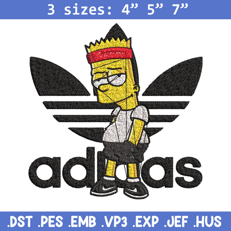 Bart adidas Embroidery Design, Adidas Embroidery, Embroidery File, Brand Embroidery, Logo shirt, Digital download.jpg