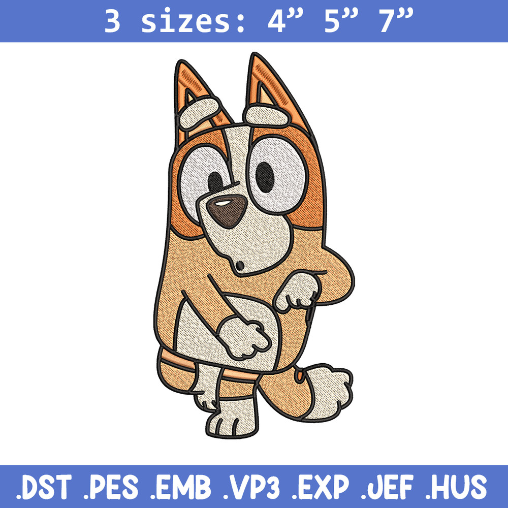 Bingo Heeler Embroidery, Bluey cartoon Embroidery, Embroidery File, cartoon design, cartoon shirt, Digital download..jpg