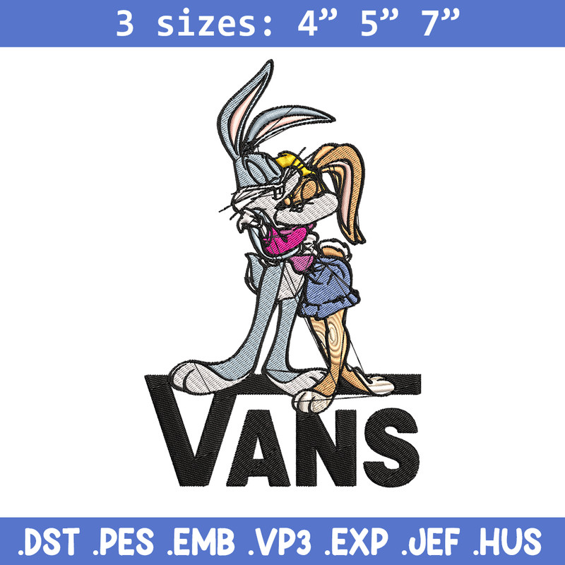 Bugs and Lola Bunny Vans Embroidery design, cartoon Embroidery, cartoon design, Embroidery File, Digital download..jpg