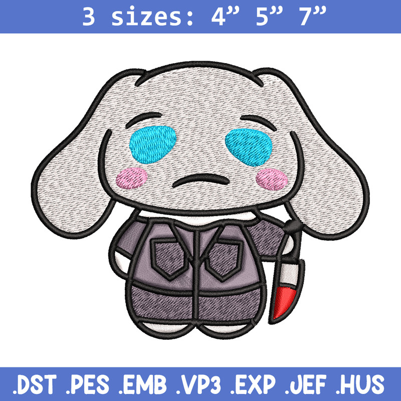 Bunny horror cartoon Embroidery design, Bunny horror Embroidery, logo design, Embroidery File, Instant download..jpg