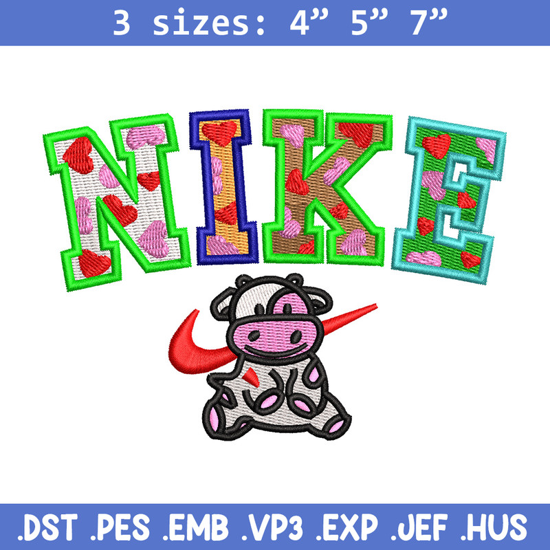 Cow color x nike embroidery design, Cow embroidery, Nike design, Embroidery shirt, Embroidery file, Digital download.jpg