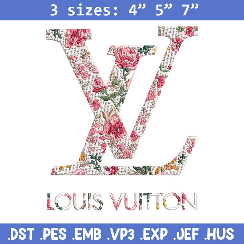 Flower louis vuitton Embroidery Design, Lv Embroidery, Embroidery File, Brand Embroidery, Logo shirt, Digital download.jpg