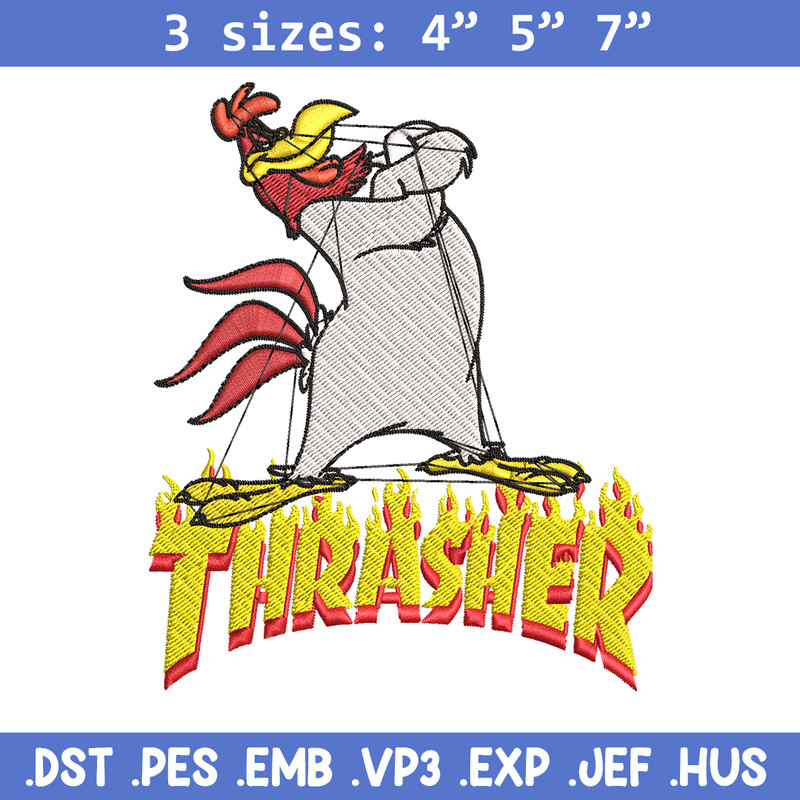 Foghorn Leghorn Thrasher Embroidery design, Foghorn Leghorn Embroidery, logo design, Embroidery File, Instant download..jpg