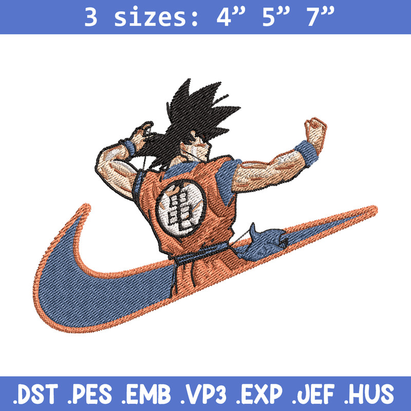 Goku Nike embroidery design, Dragon ball embroidery, Nike design, anime design, anime shirt, Digital download.jpg