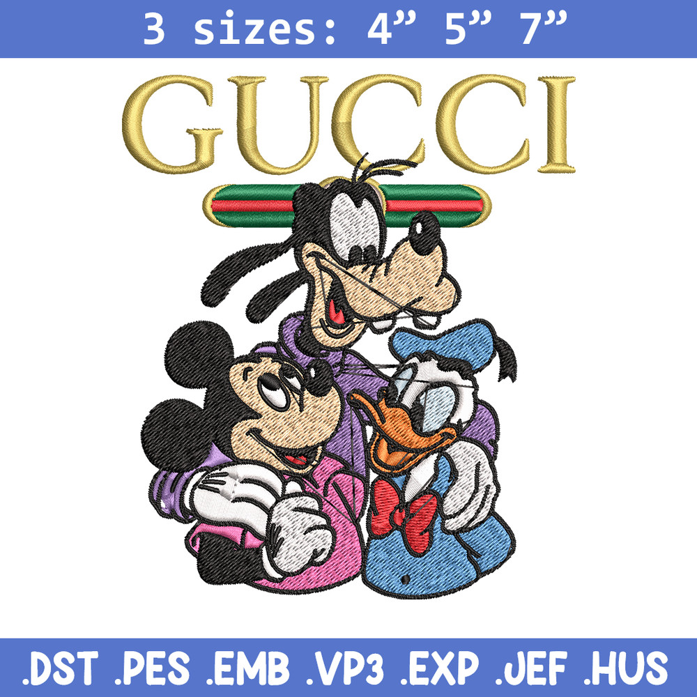 Gucci Mickey And Friend Embroidery design, Disney Embroidery, cartoon design, Embroidery File, Instant download..jpg