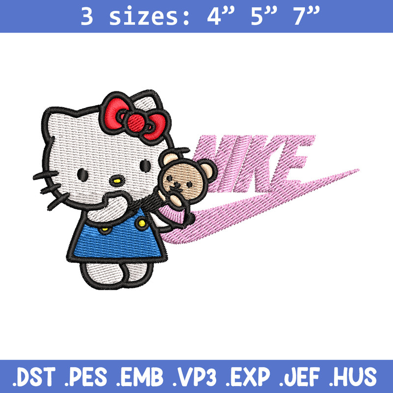 Hello kitty Nike Embroidery design, hello kitty cartoon, Embroidery, Nike design, Embroidery file, Instant download..jpg