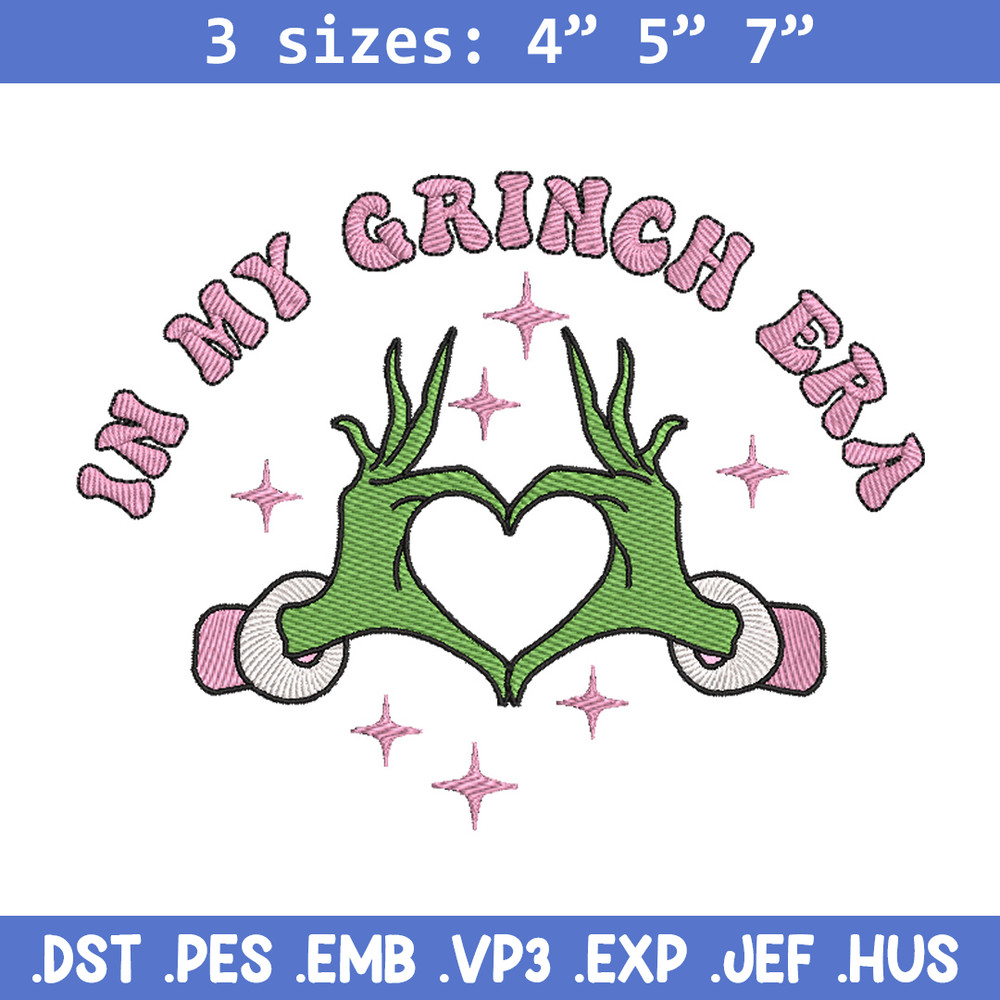 In my Grinch era embroidery design, Grinch embroidery, Chrismas design,Embroidery shirt,Embroidery file,Digital download.jpg