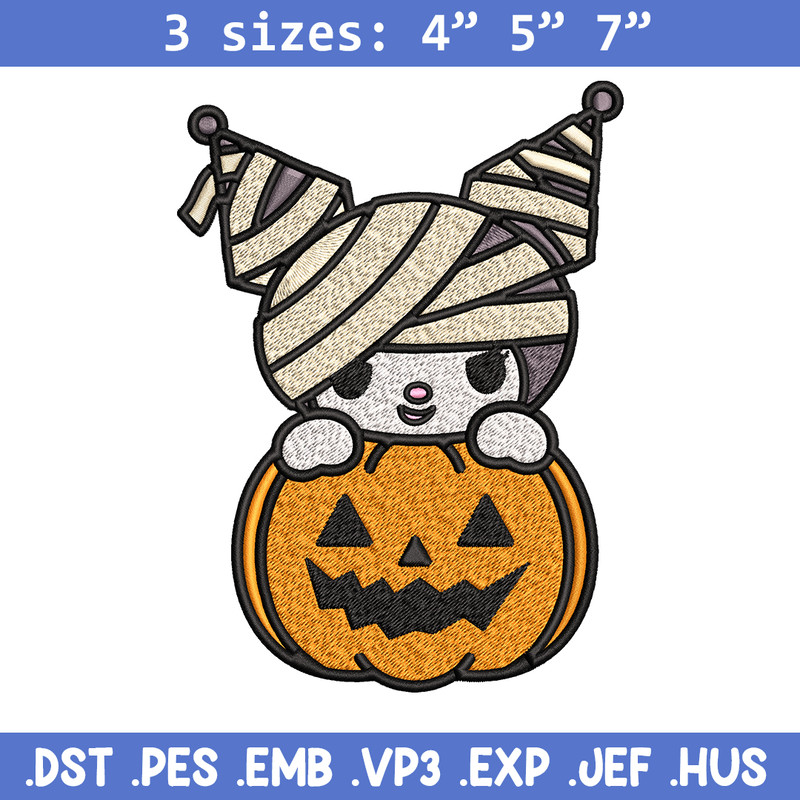 Kuromi Mummy Embroidery design, Halloween Embroidery, Embroidery File, cartoon design, logo shirt, Digital download..jpg
