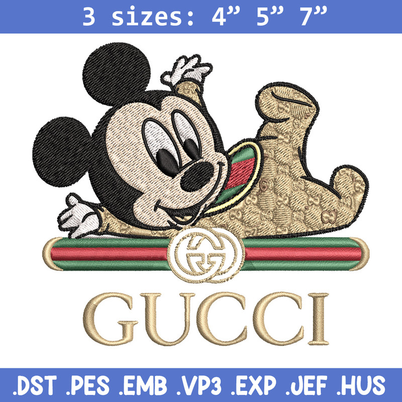 Mickey baby gucci Embroidery Design,Gucci Embroidery, Embroidery File, Logo shirt, Sport Embroidery, Digital download.jpg