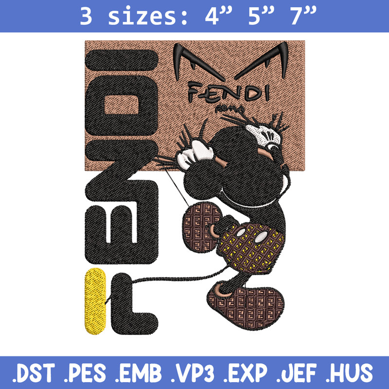 Mickey Fendi Logo Embroidery design, Mickey Mouse cartoon Embroidery, cartoon design, Embroidery File, Instant download..jpg