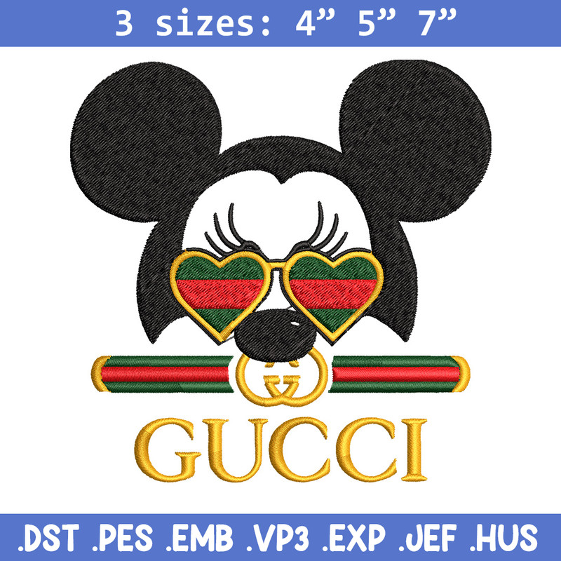 Mickey head gucci Embroidery Design, Gucci Embroidery, Brand Embroidery, Logo shirt, Embroidery File, Digital download.jpg