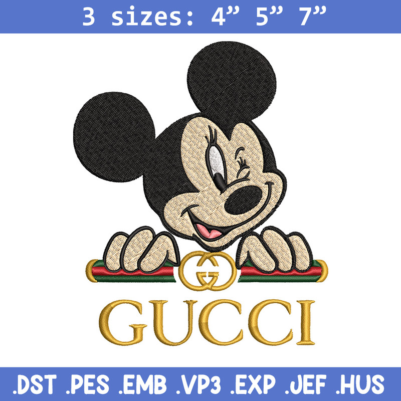 Mickey mouse Embroidery Design, Gucci Embroidery, Brand Embroidery, Embroidery File, Logo shirt, Digital download.jpg