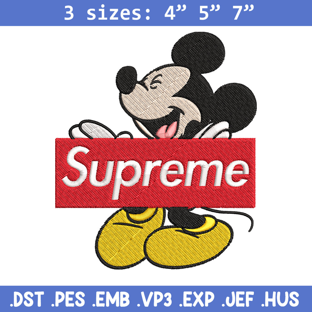Mickey Mouse Supreme Embroidery design, Disney Embroidery, Disney design, Embroidery File, Digital download..jpg