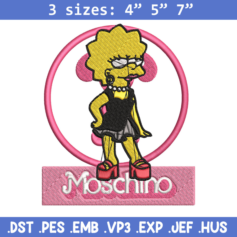 Moschino Milano Lisa Simpson Embroidery design, Simpson Embroidery, cartoon design, Embroidery File, Digital download..jpg