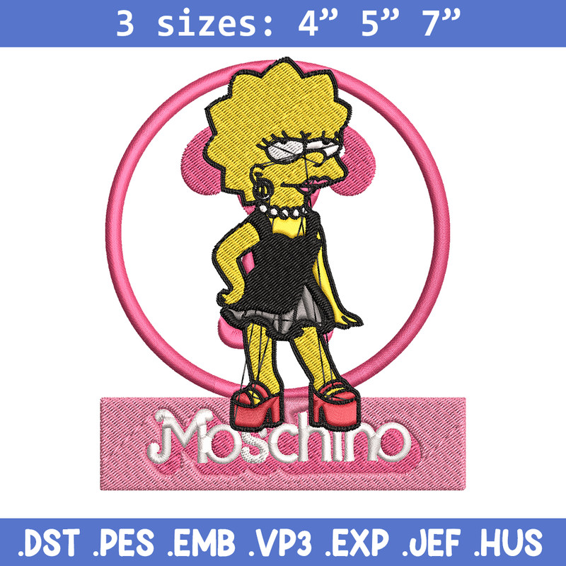Moschino Milano Lisa Simpson Embroidery design, Simpson Embroidery, cartoon design, Embroidery File, Digital download..jpg