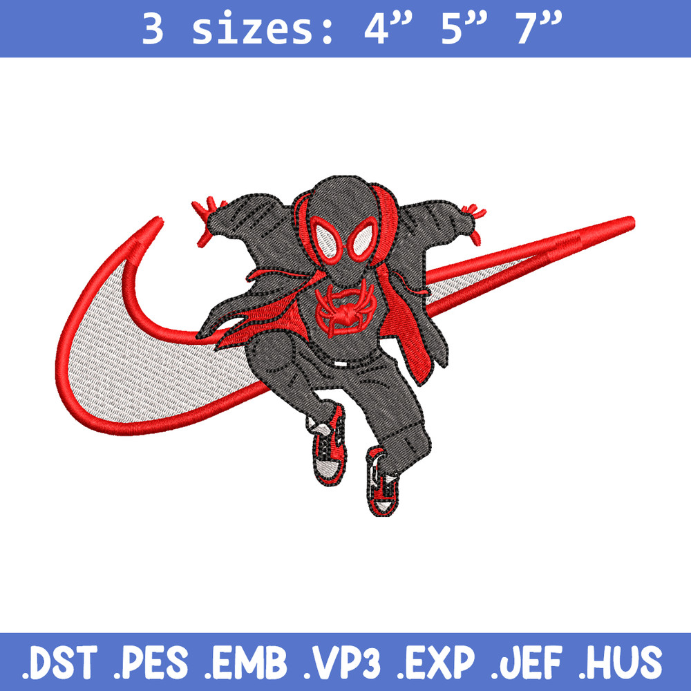 Nike Black Spiderman embroidery design, Black Spiderman embroidery, Nike design, movie design, Digital download.jpg