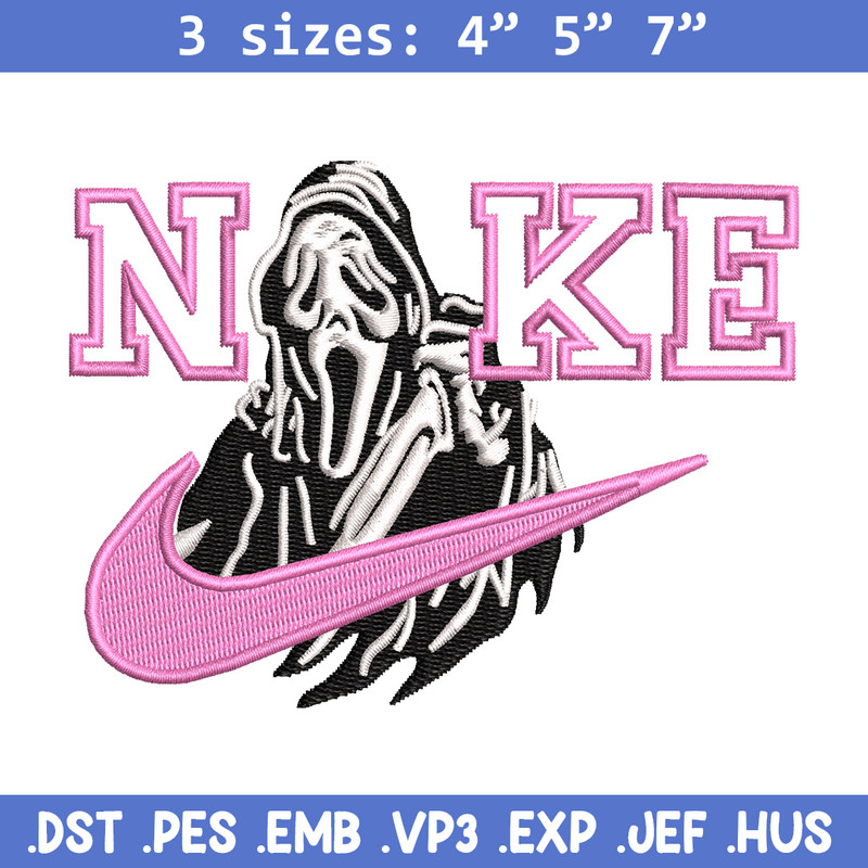 Nike ghost embroidery design, Horror embroidery, Nike design, Embroidery shirt, Embroidery file, Digital download.jpg