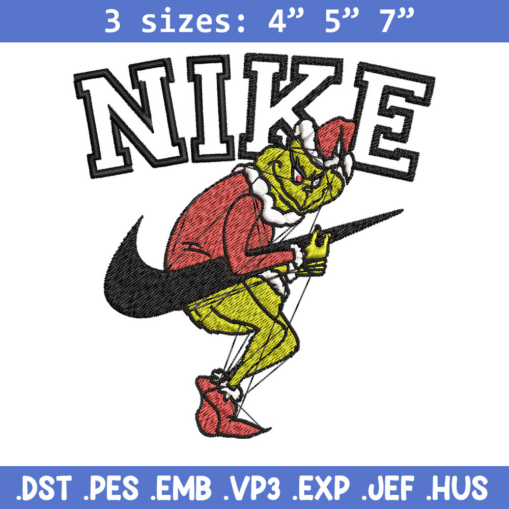 Nike grinch Embroidery Design, Chrismas Embroidery, Nike Embroidery, Embroidery File, Logo shirt, Digital download.jpg