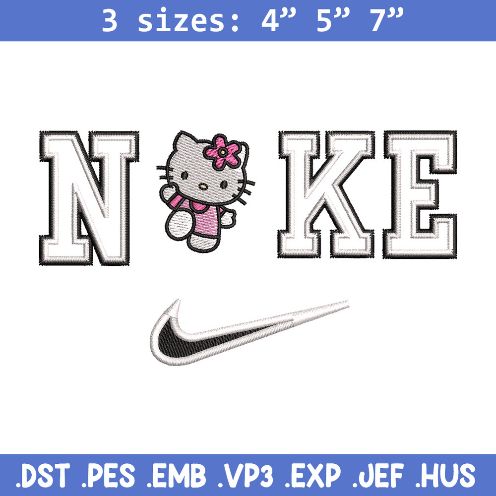 Nike kitty embroidery design, Hello kitty embroidery, Emb design, Embroidery shirt, Embroidery file, Digital download.jpg