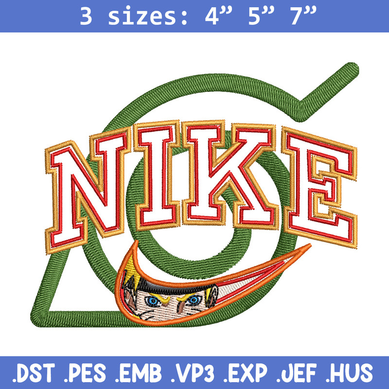 Nike konoha logo embroidery design, Naruto embroidery, Nike design,Embroidery shirt, Embroidery file, Digital download.jpg