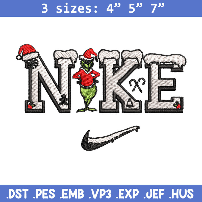 Nike Logo Grinch Merry Christmas Embroidery design, Grinch Embroidery, Nike design, Embroidery File, Digital download..jpg