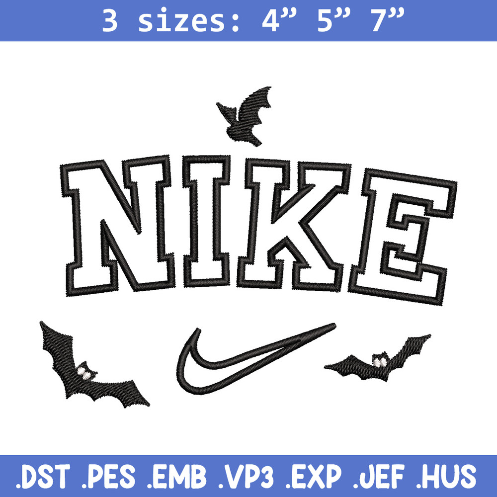 Nike x bat embroidery design, Bat embroidery, Nike design, Embroidery shirt, Embroidery file,Digital download.jpg