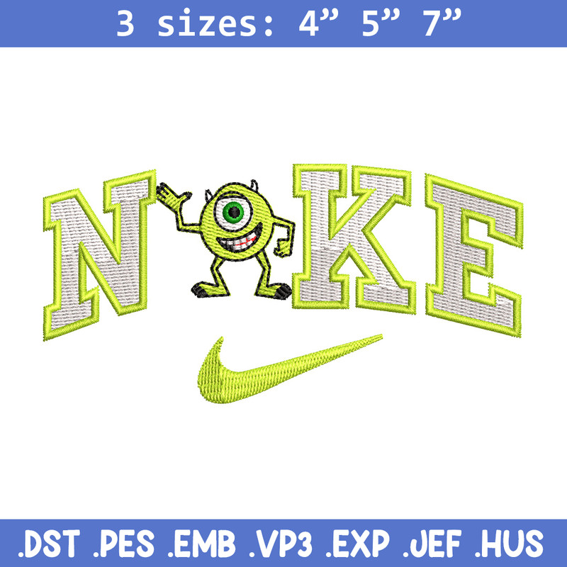 Nike x mike embroidery design, Disney embroidery, Nike design, Embroidery shirt, Embroidery file, Digital download.jpg
