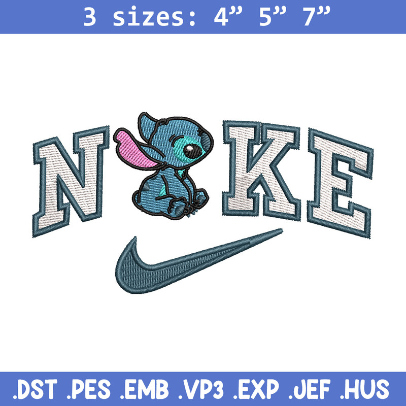 Nike x stitch cute embroidery design, Stitch embroidery,Nike design, Embroidery shirt, Embroidery file, Digital download.jpg