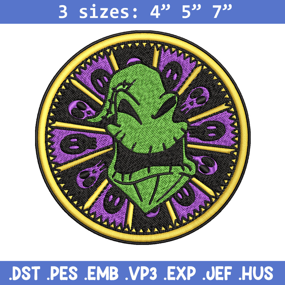 Oogie Boogie Logo Embroidery design, Oogie Boogie Logo Embroidery, halloween design, Embroidery File, Digital download..jpg