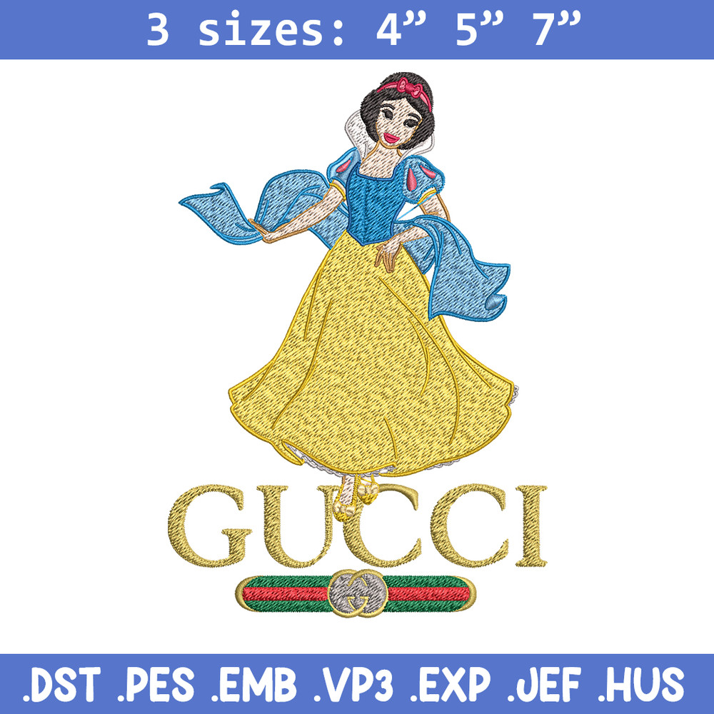 Snow White Gucci Embroidery design, Snow White cartoon Embroidery, cartoon design, Embroidery File, Instant download..jpg